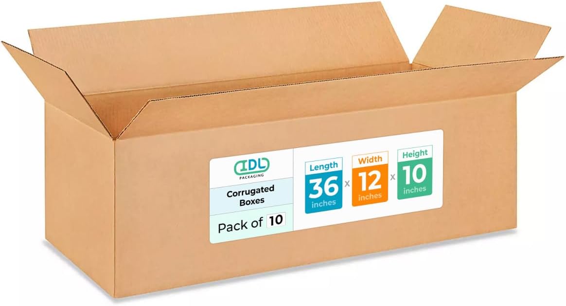 Large Shipping & Moving Boxes 36x12x10 inches for Easy Packing