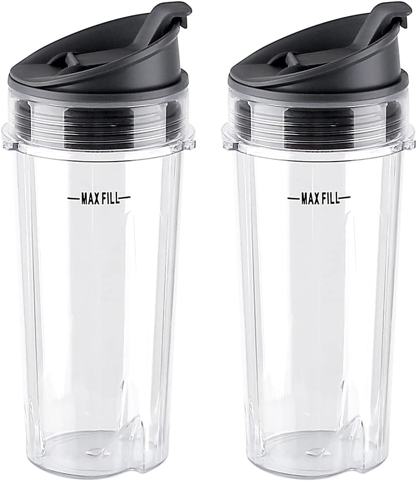 Joyparts 16oz Cup + Lid for Ninja Blender (2 Pack)