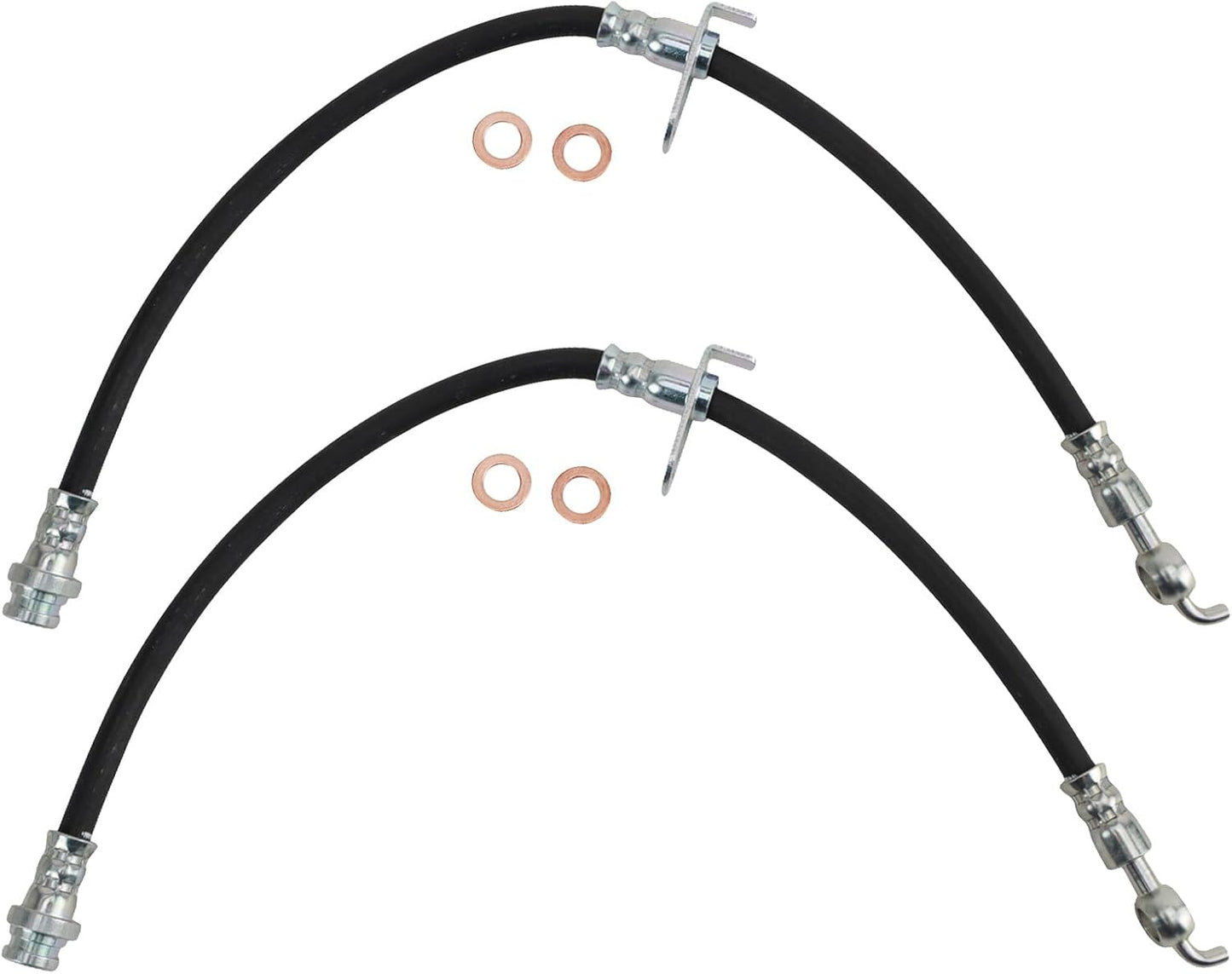 TRQ Front Brake Hose Set for 2007-2014 Ford Edge & Lincoln MKX
