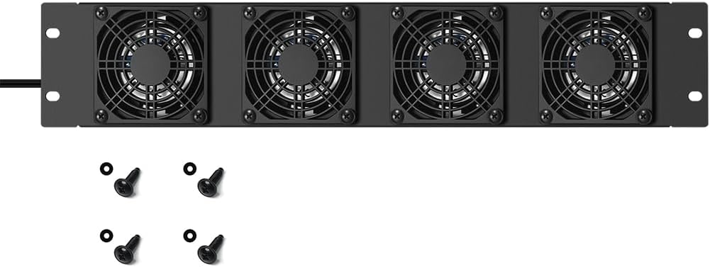 Rack Mount Fan Panel 2U for Cooling AV and Home Theater Racks