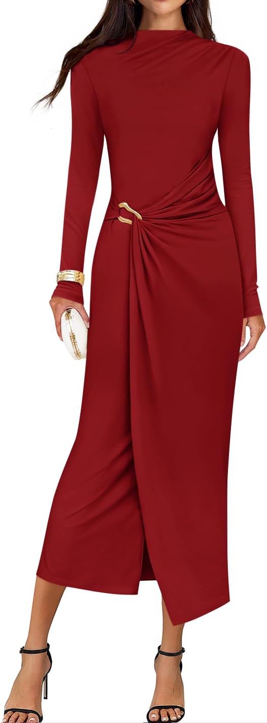 Stylish Women's Fall Long Sleeve Bodycon Dress for Events