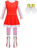 Kids Red Jumpsuit Girls Cosplay Costume Full Leg Bodysuit