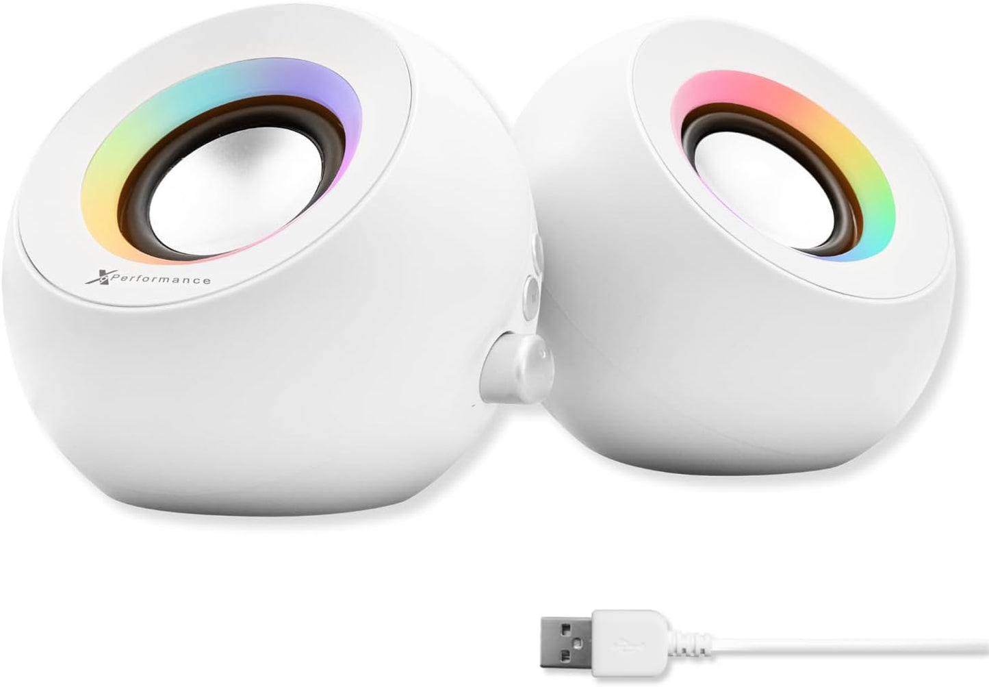 X9 Performance White Computer Speakers with RGB Lighting