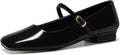 Coutgo Women's Mary Jane Flats Closed Square Toe Ballet Flats Clothing
