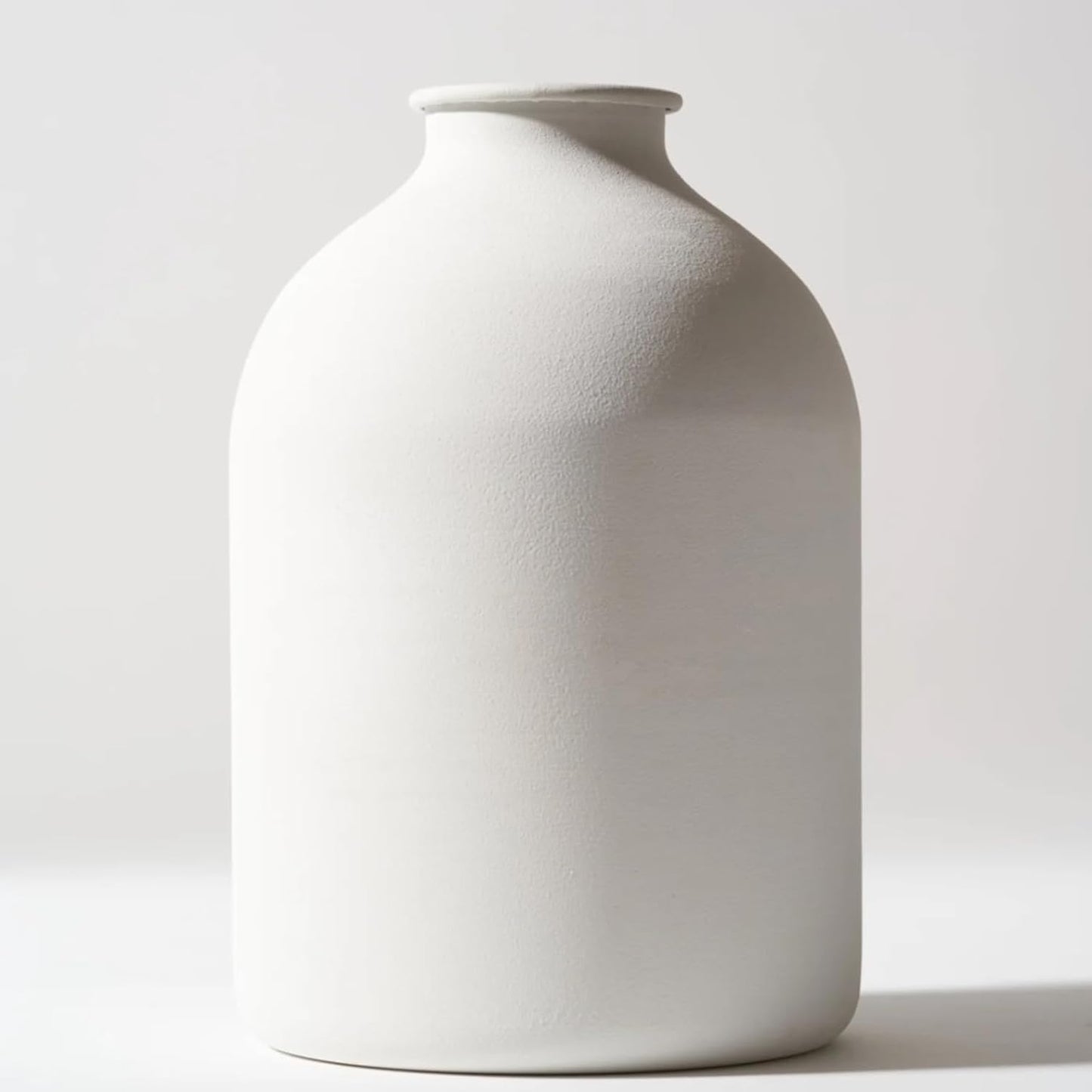 Large White Vase for Long Stem Flowers - Modern Minimalist Decor