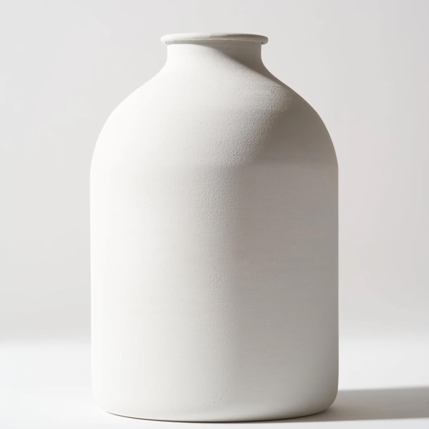 Large White Vase for Long Stem Flowers - Modern Minimalist Decor