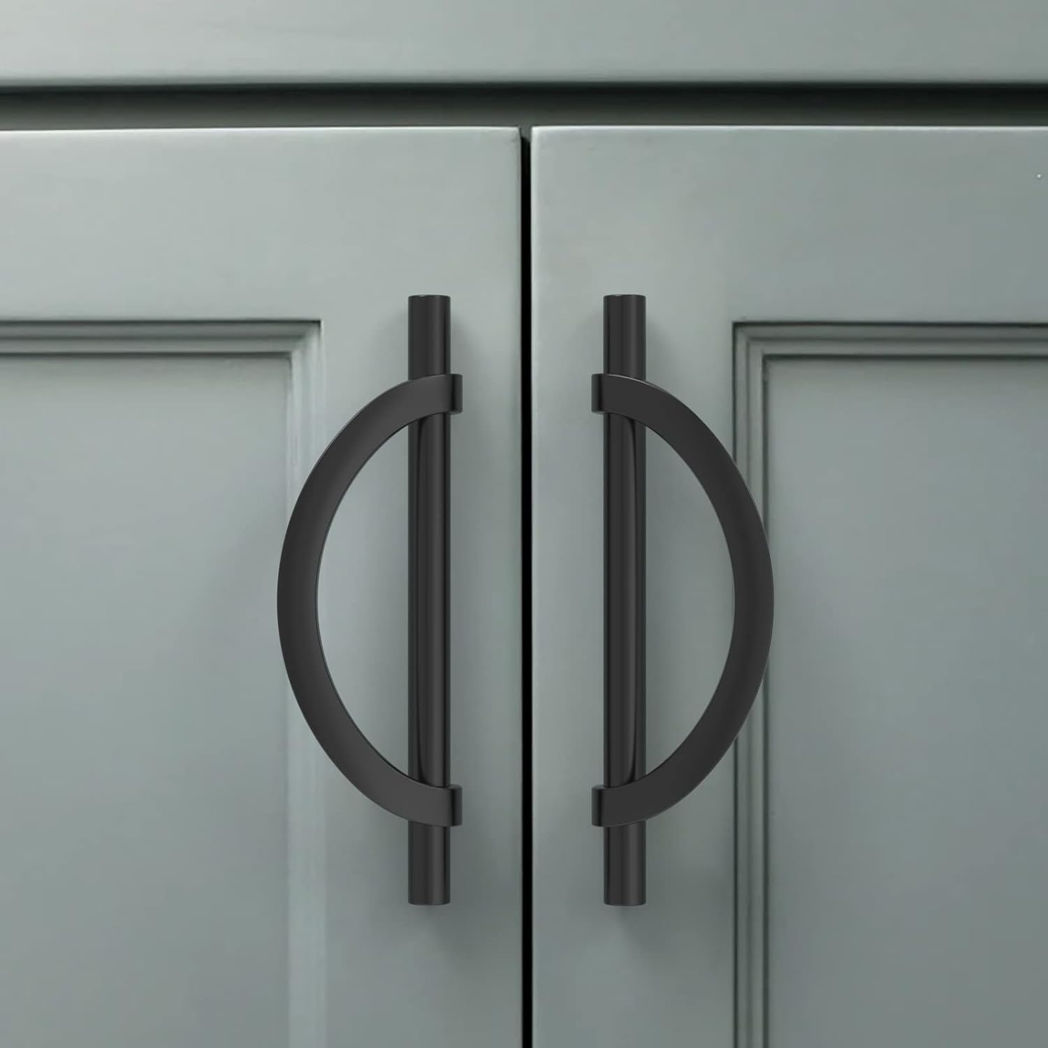 Amerdeco 10 Pack Matte Black Cabinet Pulls for Kitchen Use