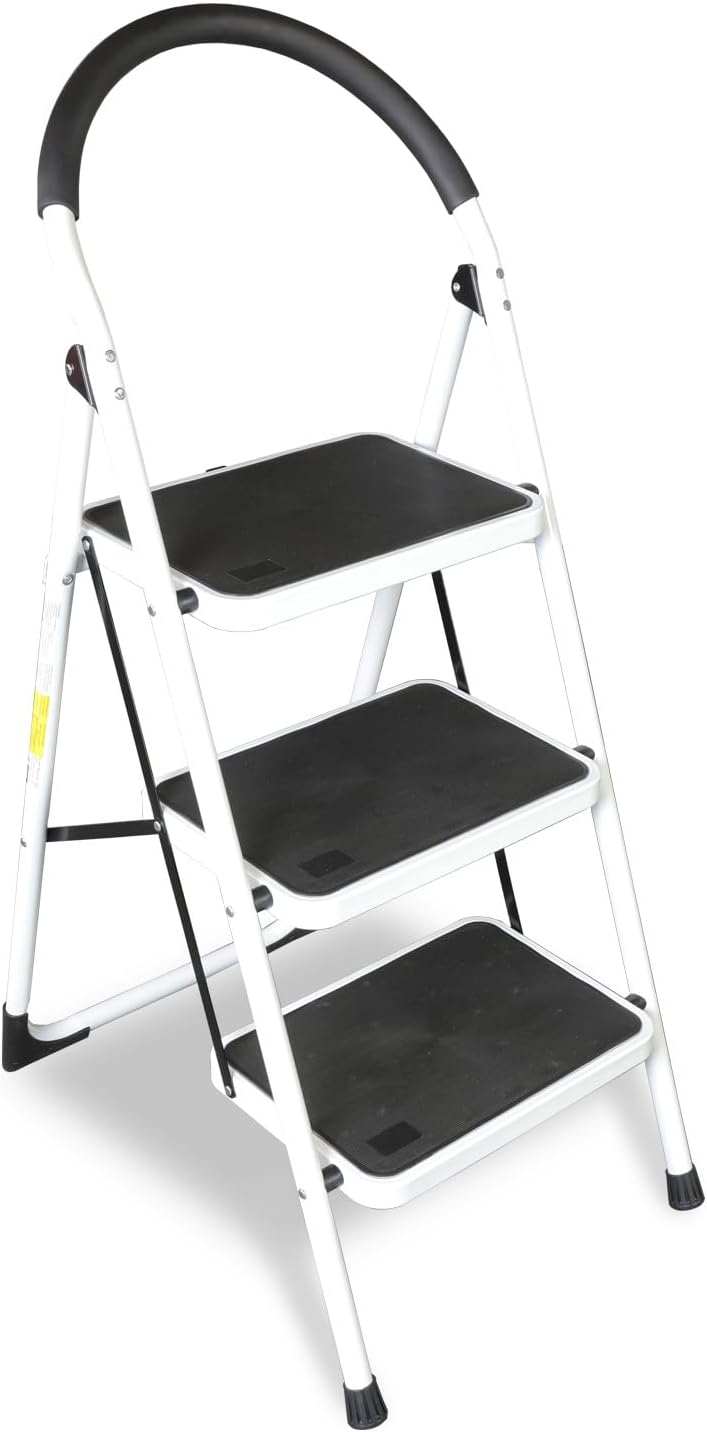 3 Step Ladder with Anti-Slip Pedal for Home and Office Use