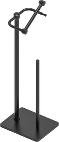 Toilet Paper Holder Stand with Storage - Matte Black 4-Roll