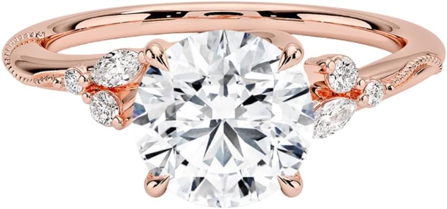 1-3 CT Moissanite Engagement Ring in Solid Gold & Silver Options