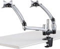 Dual Apple Desk Mount Spring Arm Clamp Base - Silver - Dual Monitor