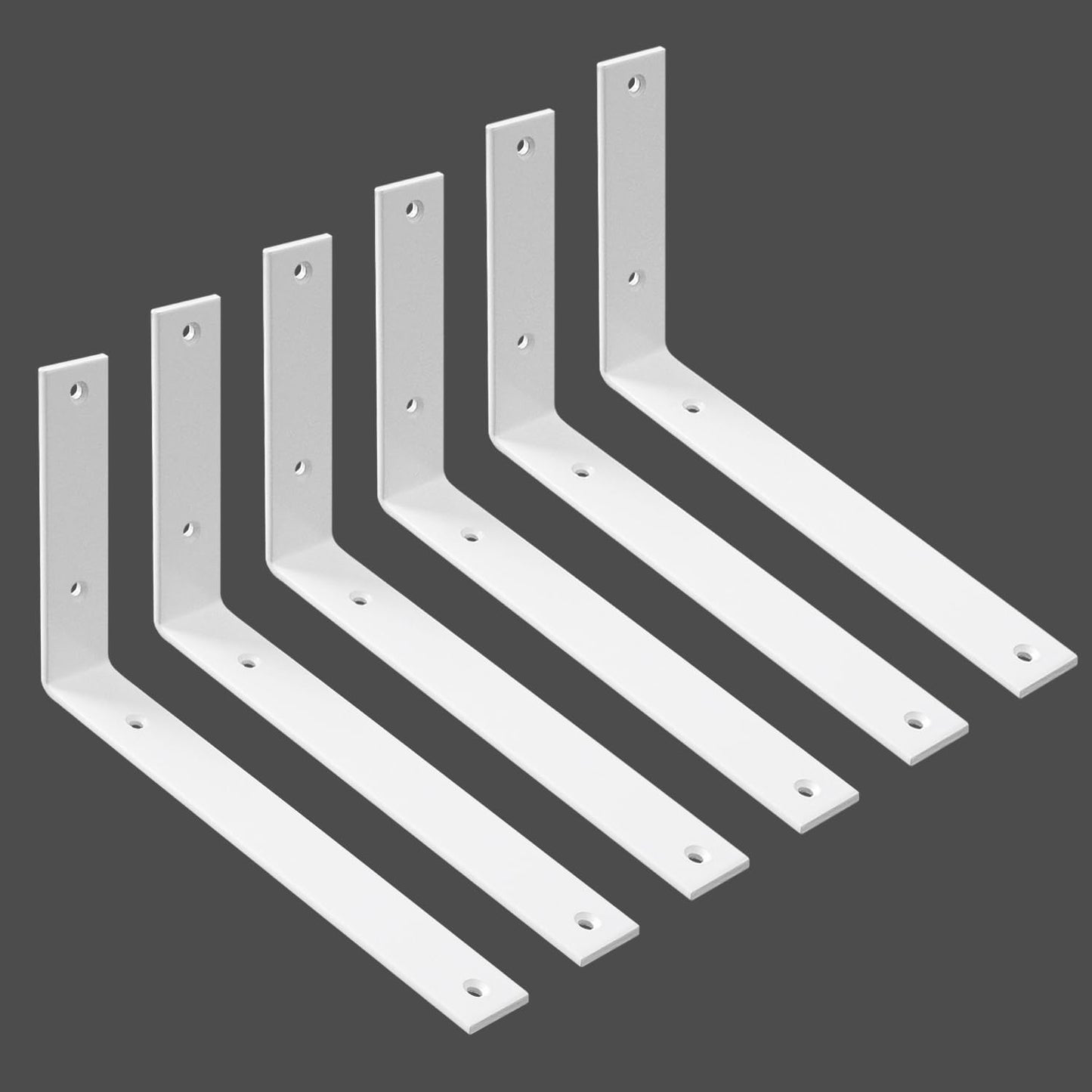 WINKER Shelf Bracket 8 Pack Heavy Duty 10 Inch Metal L Brackets