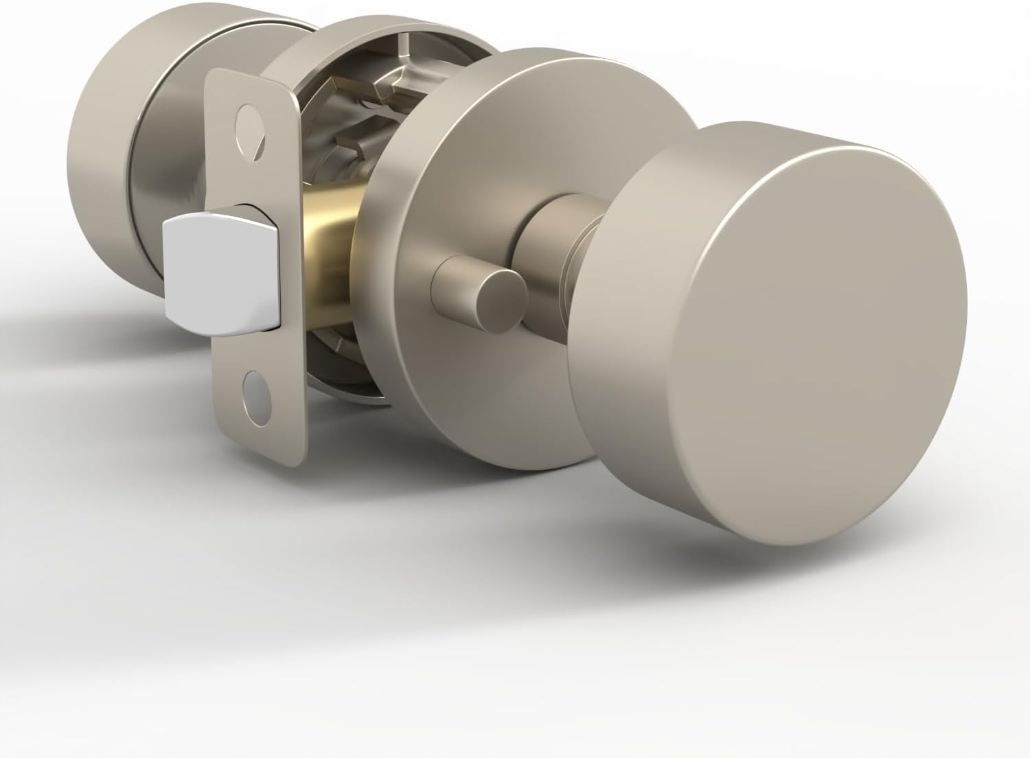 Mega Handles Privacy Door Knob - Heavy Duty Satin Nickel Design