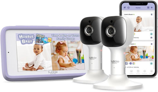 HUBBLE CONNECTED Smart Baby Monitor: Twin Cameras, HD Touchscreen, Soothing Sounds