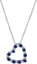 Created Gemstone and Lab Grown Diamond Heart Pendant Necklace - 18in