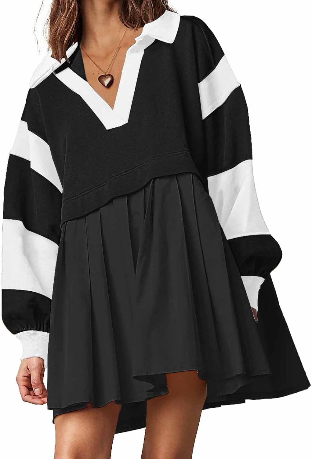 Oversized Casual Sweatshirt Dress for Women by SAUKOLE