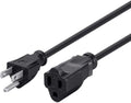 Monoprice 3-Prong Extension Cord 1 ft (10 Pack) - Rugged, Grounded