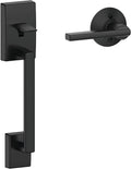 Matte Black Latitude Front Entry Handleset - Secure Midcentury Look