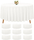 10 Pack 90 in Ivory Round Tablecloths - Reusable Polyester Set