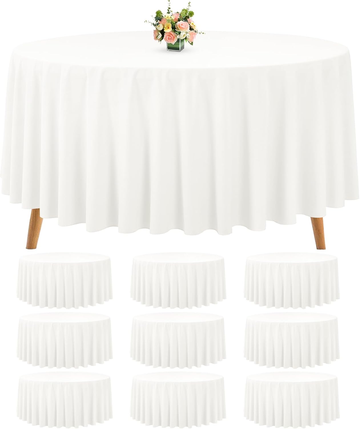 Premium Round Tablecloths 90 Inch Ivory for Weddings and Events