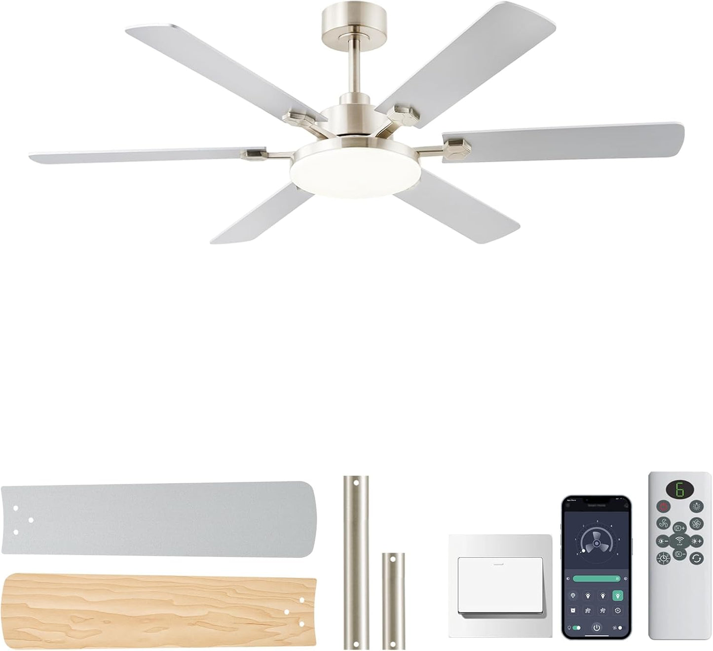 56 Inch Ceiling Fan with Lights and Remote Control for Comfort