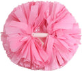 Cheerleading Pom Poms with Baton Handle - Pack of 6, Macaron Pink