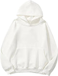 Lauweion Women Solid Fleece Loose Hoodie Sweatshirt - Cozy Everyday