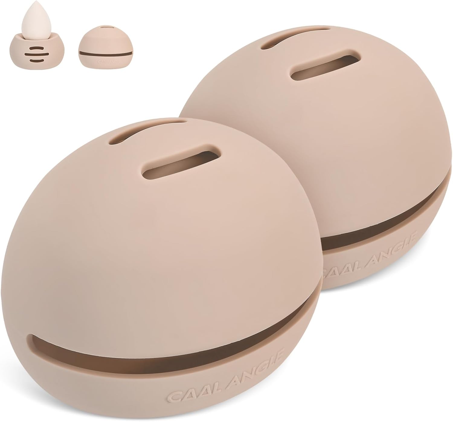 Travel Makeup Sponge Holder for Quick Drying in Khaki - COOL-ANGLE