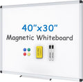 VIZ-PRO Magnetic Whiteboard Dry Erase Board 40 x 30 in - Sturdy