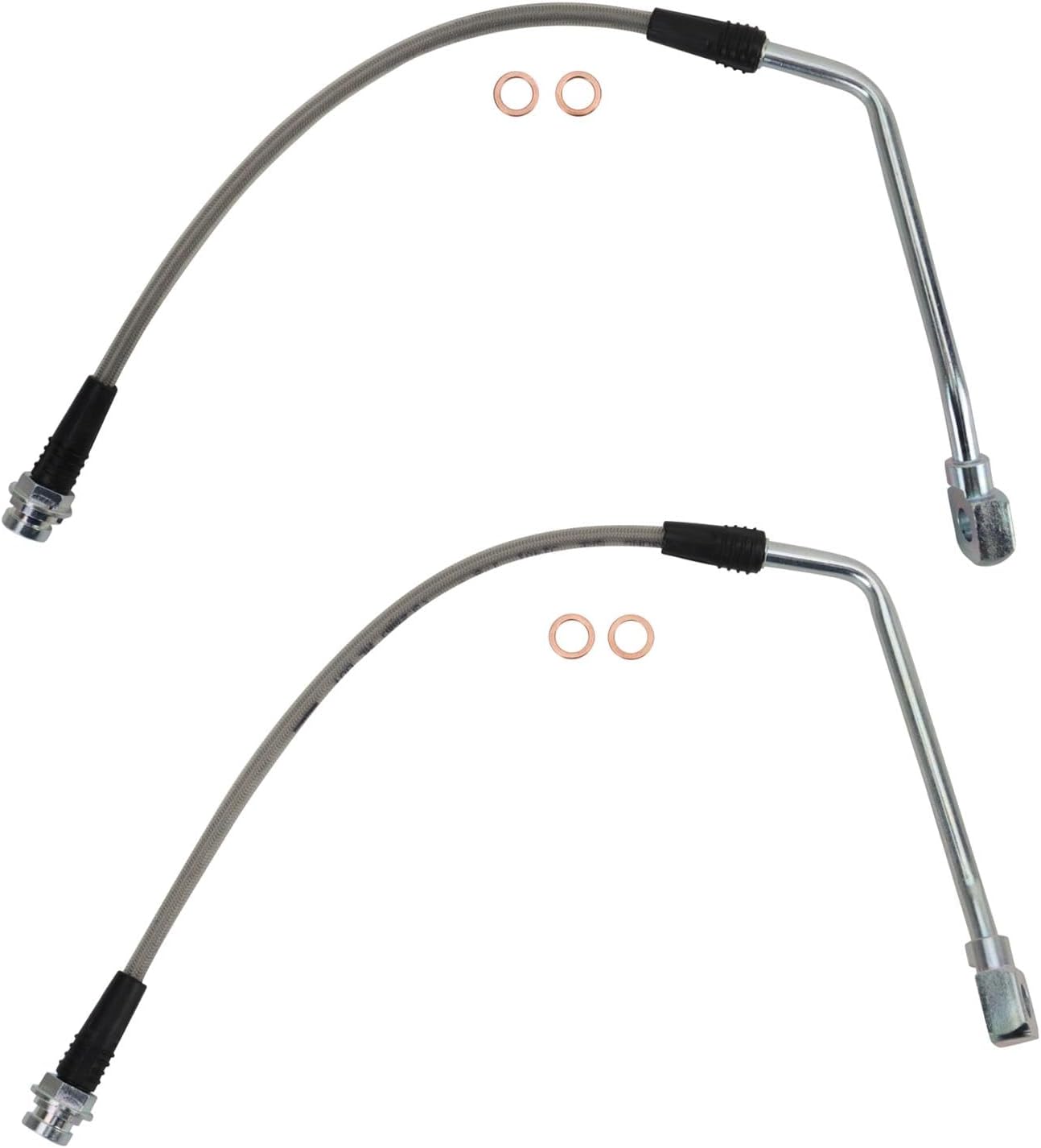 TRQ Stainless Steel Performance Front Brake Hose for Cadillac & GMC