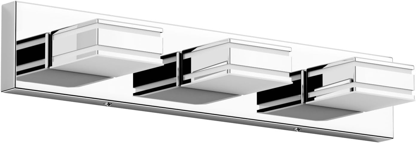 Modern Bathroom Vanity Lights with Rotatable Design and Chrome Finish