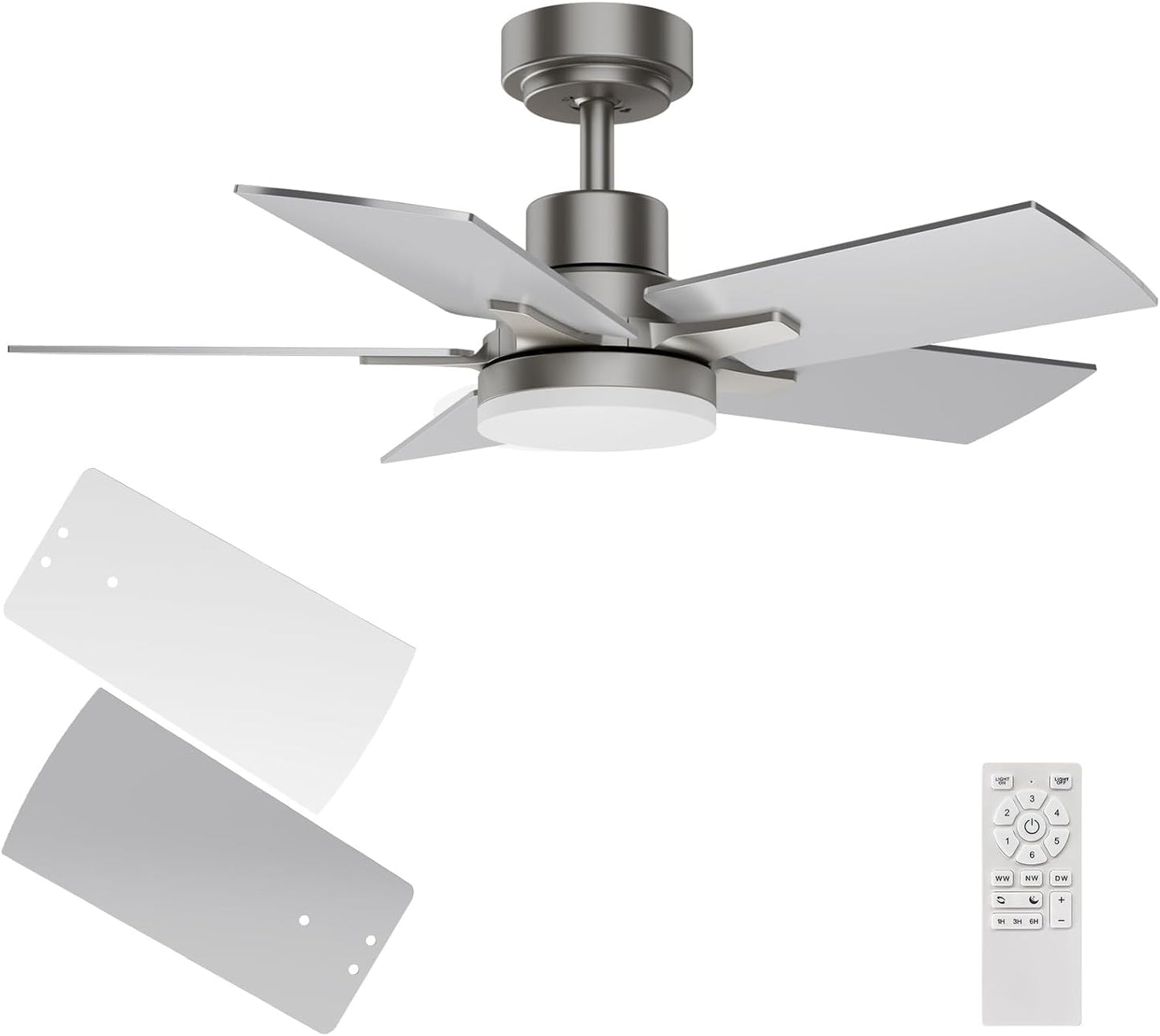 32 Inch Ceiling Fan with Remote Control and Dimmable Light