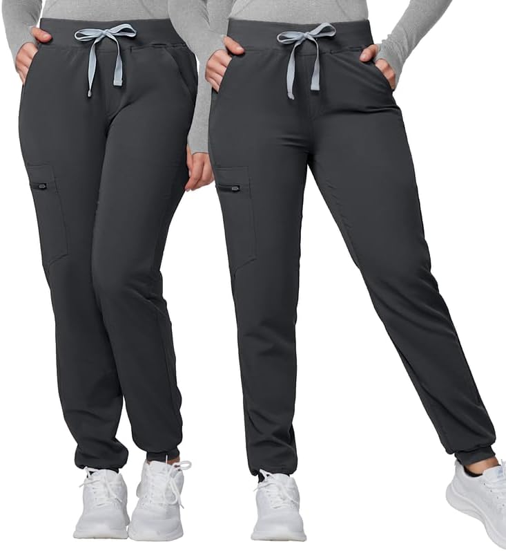 Kitmaz Medical Scrub Pants for Women - Slim Fit Jogger Style