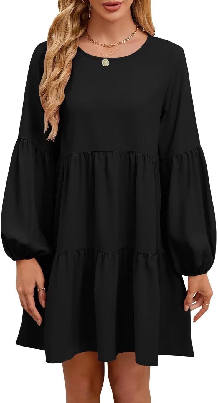 Trendy QACOHU Fall Dresses for Women with Long Lantern Sleeves