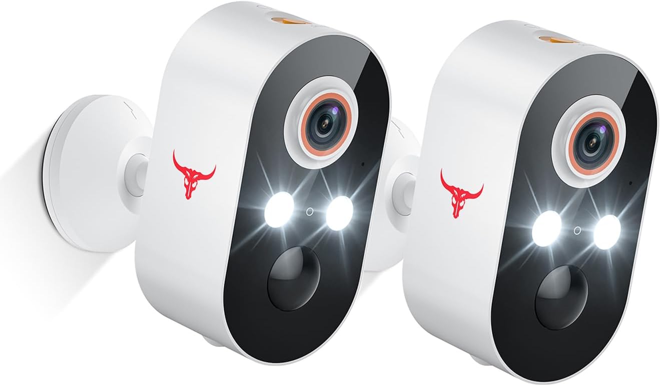 AI Human Detection Security Cam - 2 Pack