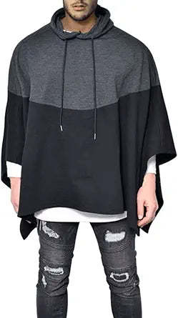Demetory Men's Oversized Batwing Sleeves Hooded Poncho Cape Review