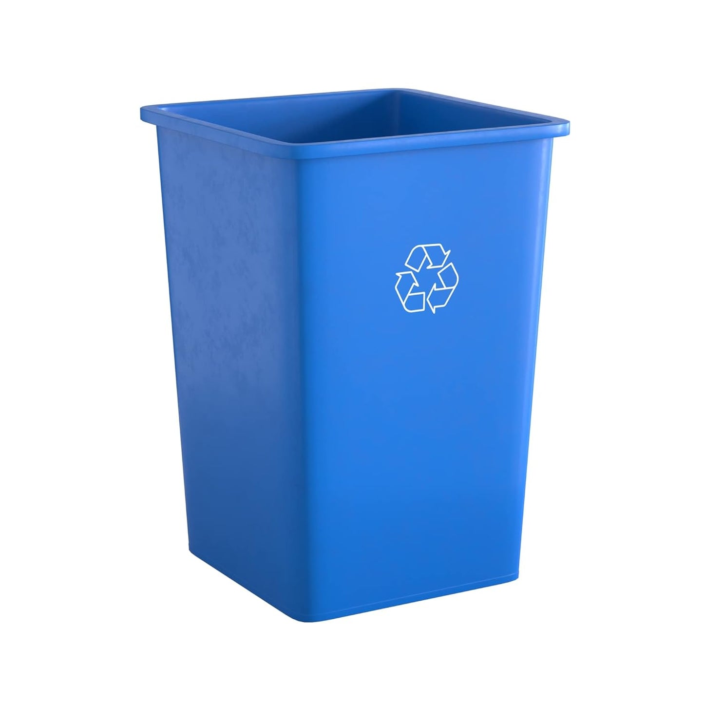 35 Gallon Blue Square Commercial Trash Can for Efficient Waste