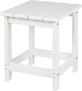 White Adirondack Square Outdoor Side Table - Weather Resistant HDPE