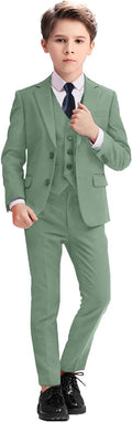Boys Suits 5 Piece Slim Fit Suit for Kids Size 5 - Sage Green
