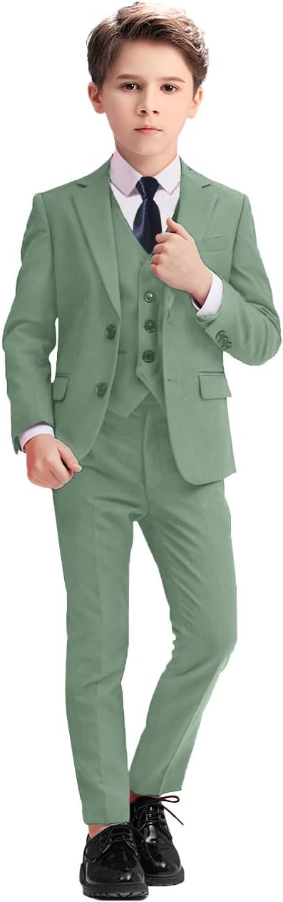 Boys Suits 5 Piece Slim Fit Suit for Kids Formal Events