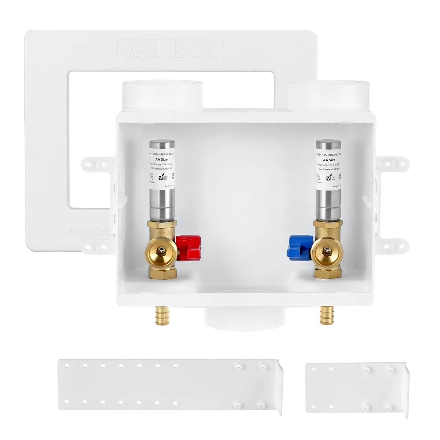 Premium Washing Machine Outlet Box with Stainless Steel Arrestor
