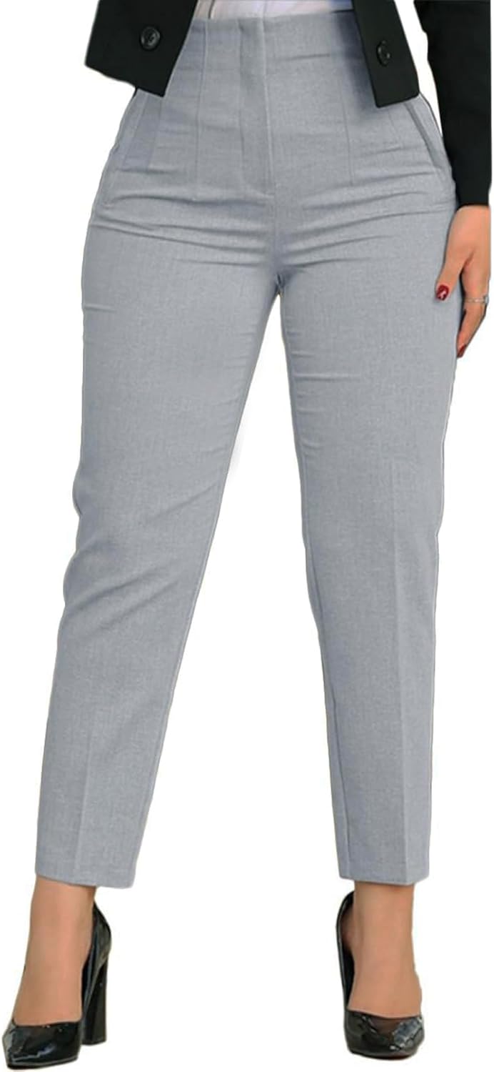 Womens Straight Leg Pants 2025 High Waisted Stretchy Trousers