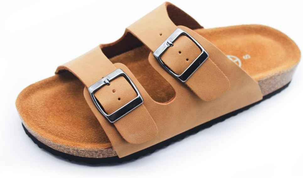 E E EMPTY Adjustable Double-Buckle Cork Sandals for Comfort