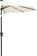 C-Hopetree 9 ft Half Round Patio Umbrella with Integrated LED Lights
