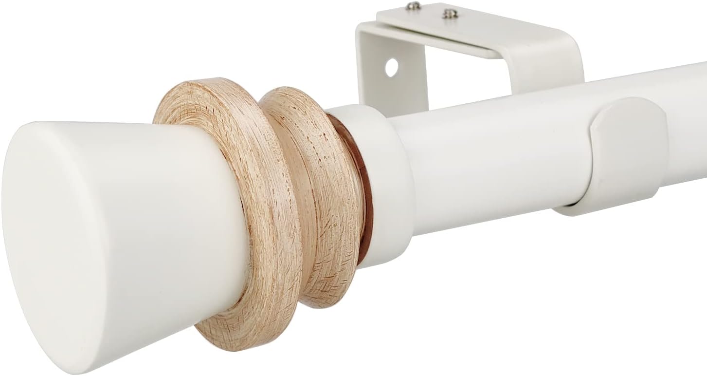 Adjustable White Curtain Rod Set for Stylish Drapery ~ILAISIHOME