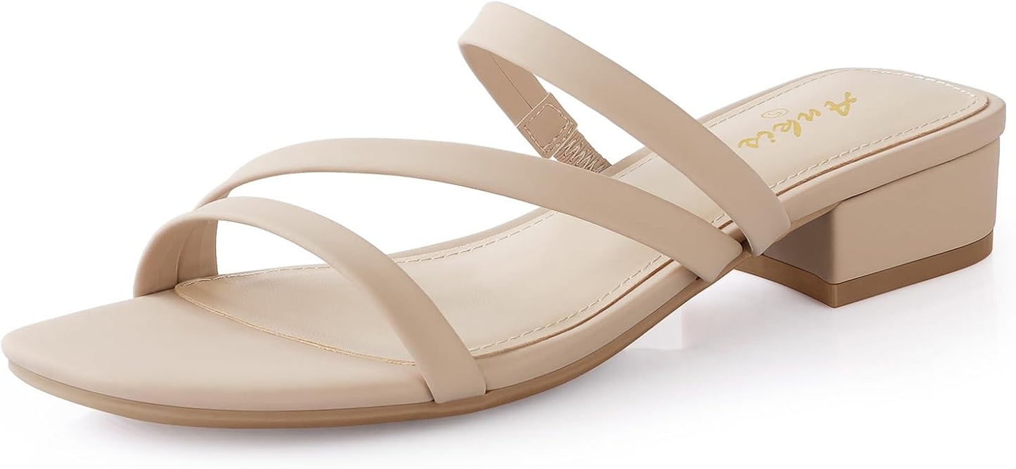 Ankis Black Nude White Strappy Heels for Women - Stylish Comfort