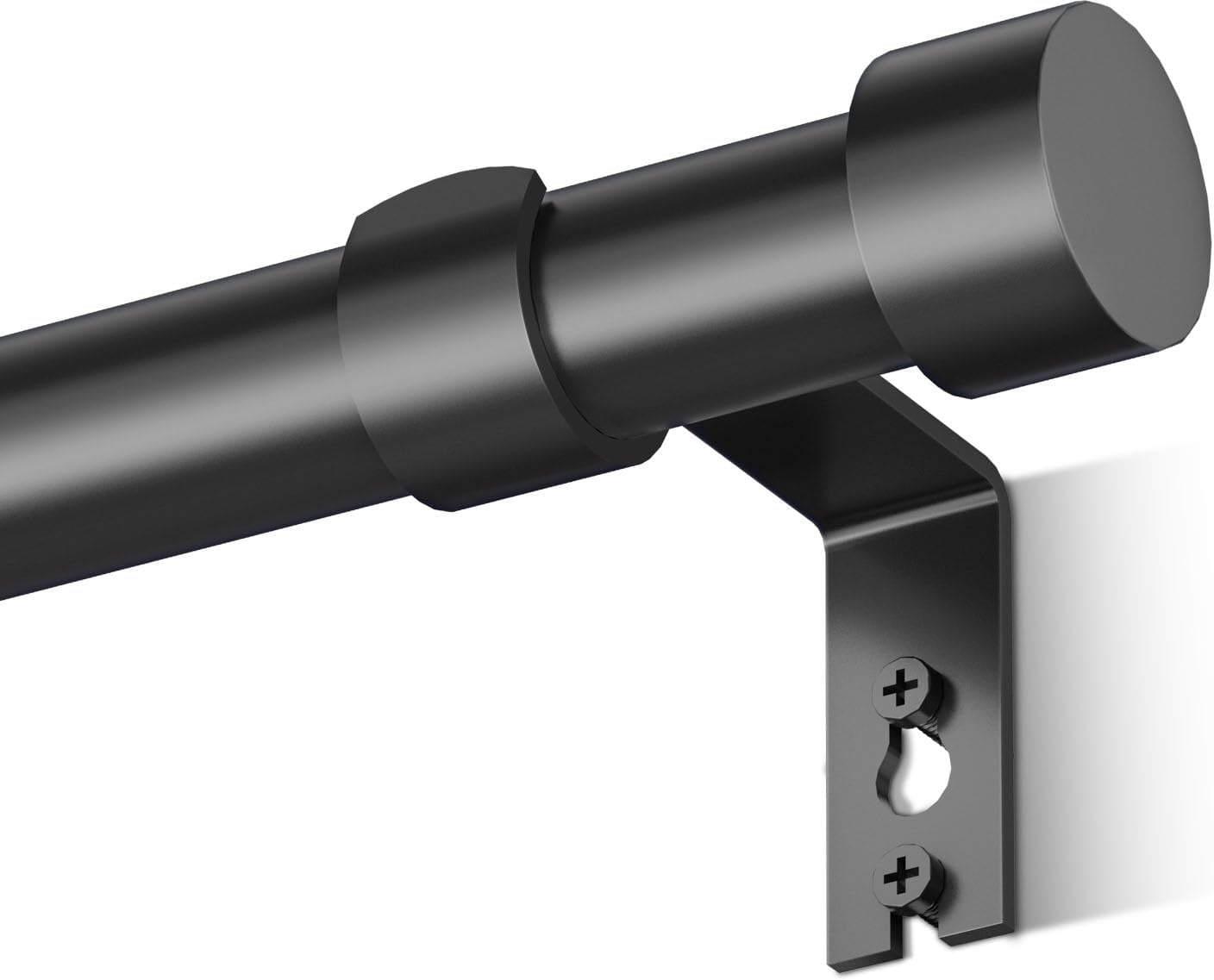 Adjustable Black Curtain Rod 16-46'' - Sleek Design