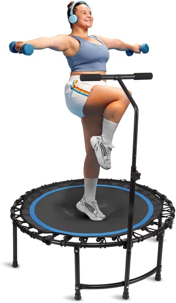 Mini Trampoline for Adults - Safe, Compact & Adjustable Design