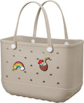 Beach Bag Rubber Tote Bag - Waterproof Travel Tote for Women
