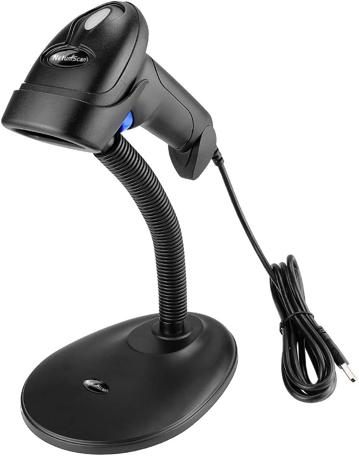 Handheld USB QR Barcode Scanner with Adjustable Stand for Stores